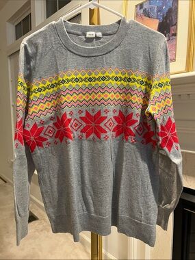 Gray Fair Isle Sweater size L